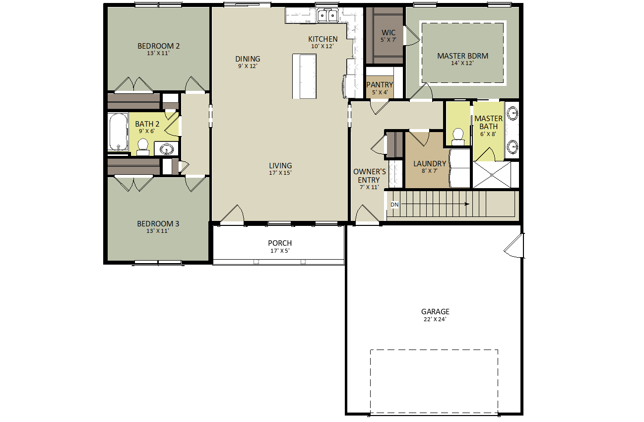 Timber Creek First Floor Floor Plan